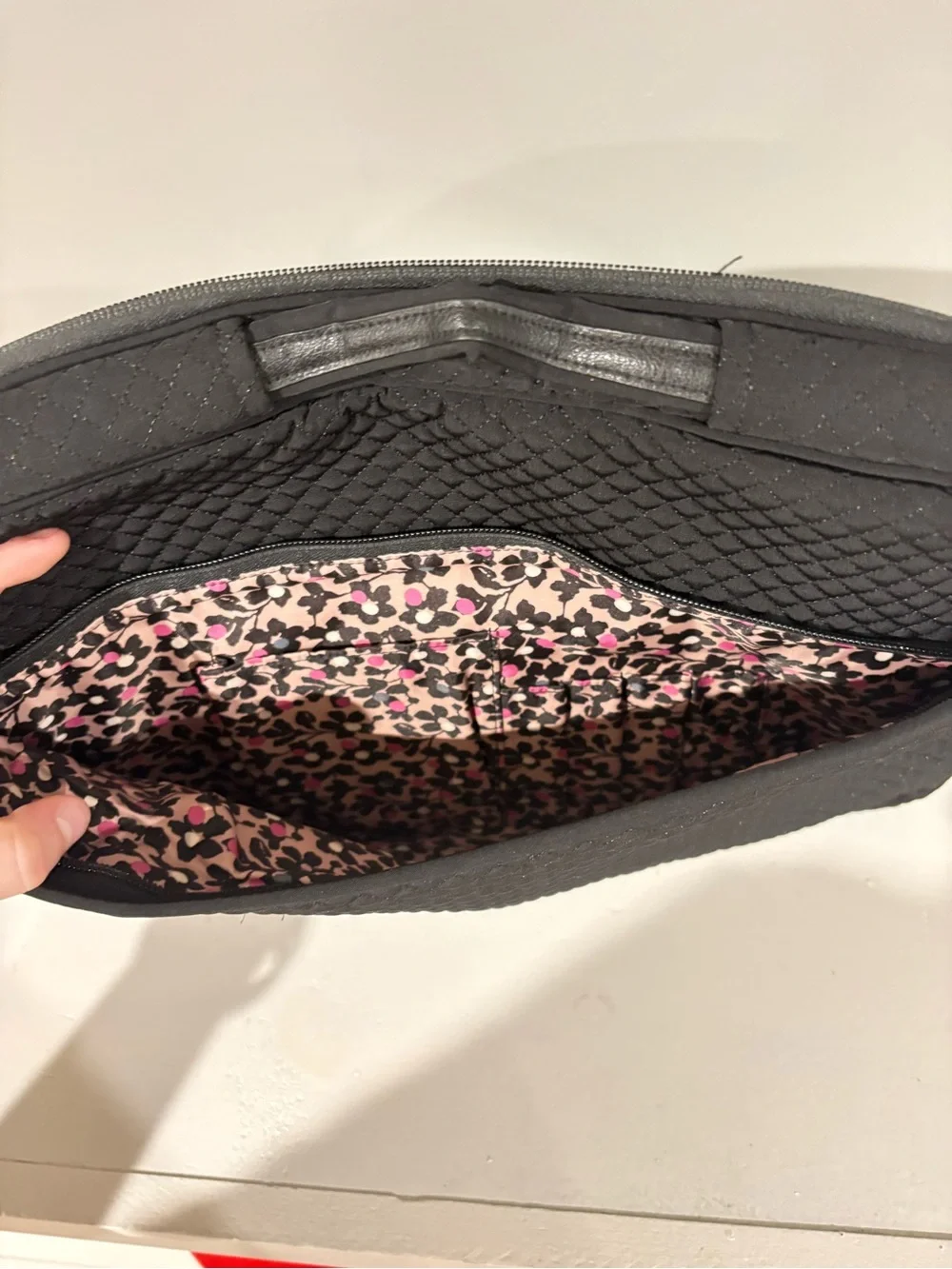 Vera Bradley Black Quilted Laptop Case with Top Handle